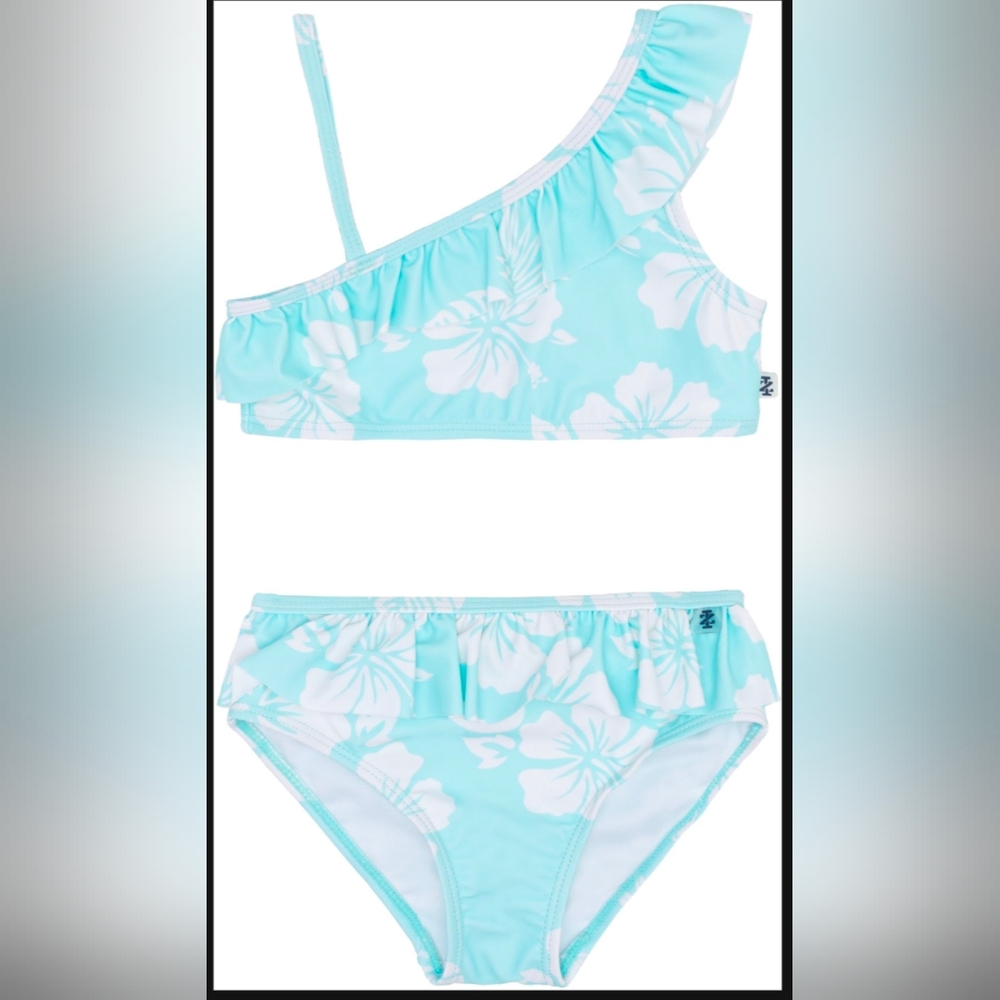 Kids Swimwear Set - Blue Floral Design